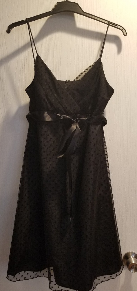 Black polka dot dress